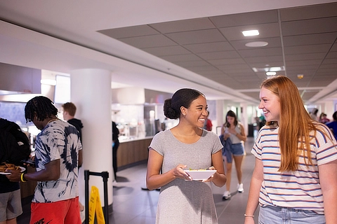 Two Female Students In The New-Caf